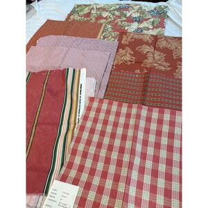 VTG‎ Lot of 8 shades of red and rose pink print designs fabrics remnants new